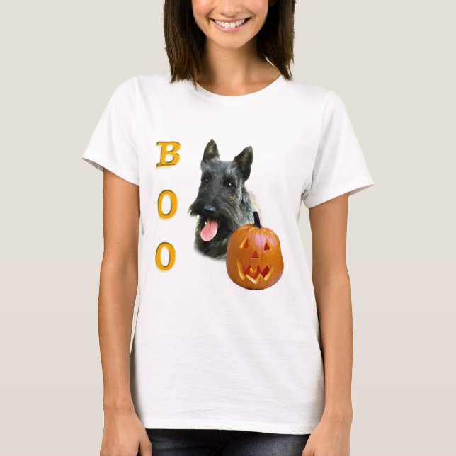 Brindle Scottish Terrier Boo T-Shirt (Front)