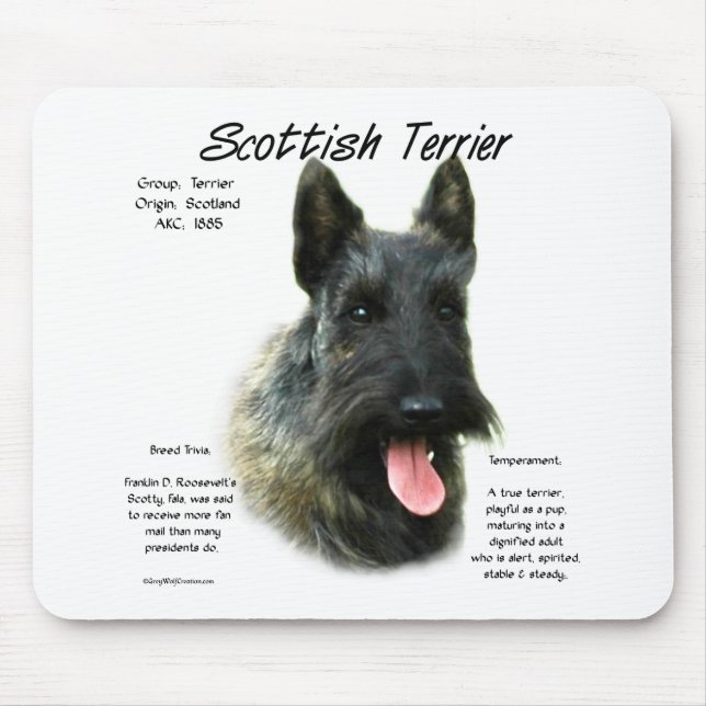 Brindle Scottish Terrier History  Mouse Mat (Front)