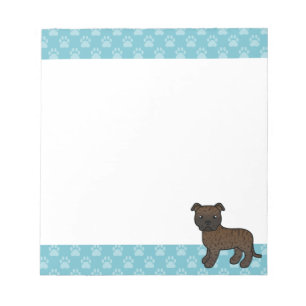 Brindle Staffordshire Bull Terrier Dog Notepad