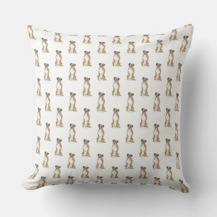 Brindle & White Boxer Dog Cushion