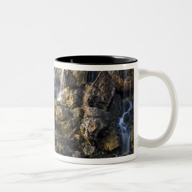Brine falls from volcanic rock drop off 2 Two-Tone coffee mug (Right)
