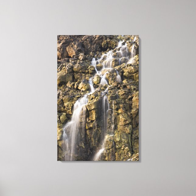 Brine falls from volcanic rock drop off canvas print (Front)