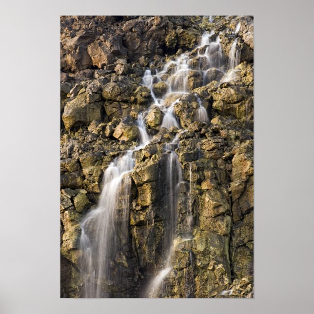 Brine falls from volcanic rock drop off poster (Front)