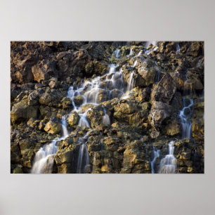 Brine falls from volcanic rock drop off poster