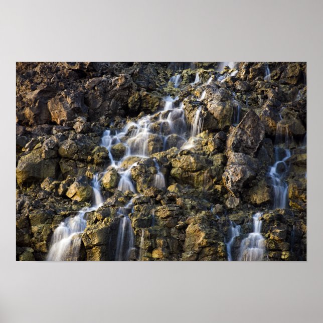 Brine falls from volcanic rock drop off poster (Front)