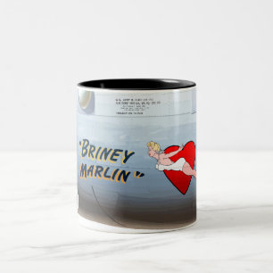 Briney Marlin B-24 Nose Art (Vintage Fuselage) Two-Tone Coffee Mug