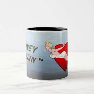 Briney Marlin B-24 Nose Art (Vintage Fuselage) Two-Tone Coffee Mug