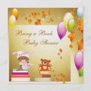Bring a Book African American Girl Baby Shower Invitation