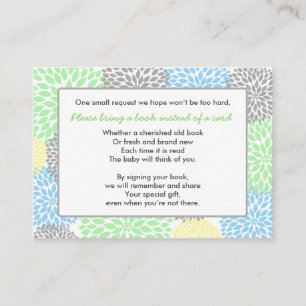 Bring a Book Baby Shower insert card neutral gend