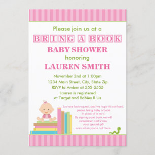 Bring A Book Baby Shower Invitation 5x7 Card
