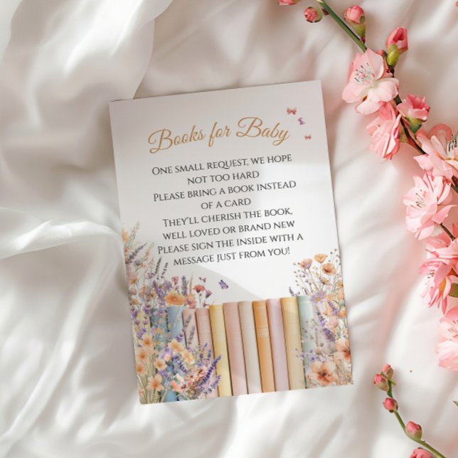 Bring A Book Baby Shower Request Card Florals (Creator Uploaded)