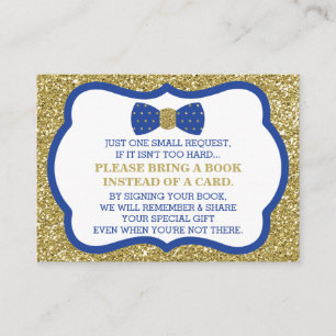 Bring A Book Card, Little Man, Bow Tie Enclosure Card