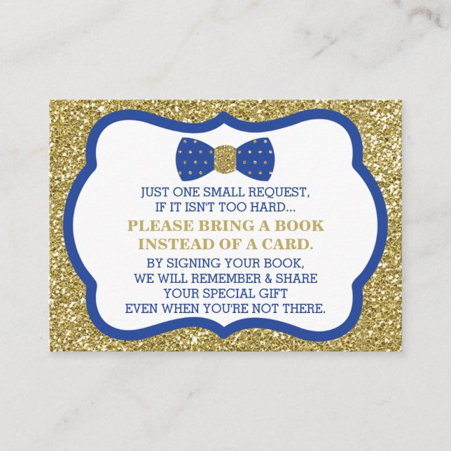 Bring A Book Card, Little Man, Bow Tie Enclosure Card (Front)
