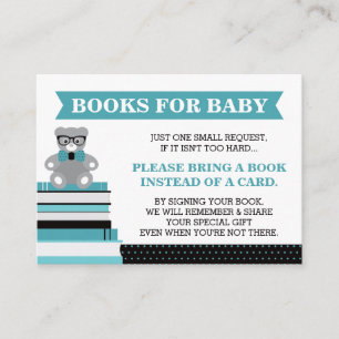 Bring A Book Card, Little Man, Teddy Bear Enclosure Card