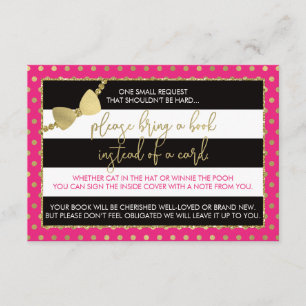 Bring A Book Card, Oh Baby, Faux Glitter/Foil Enclosure Card