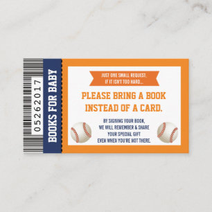 Bring A Book Card, Sports Ticket, Baby Shower Enclosure Card