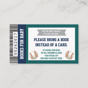 Bring A Book Card, Sports Ticket, Baby Shower Enclosure Card