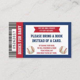 Bring A Book Card, Sports Ticket, Baby Shower Enclosure Card
