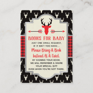 Bring A Book Card, Woodland Deer, Baby Shower Enclosure Card