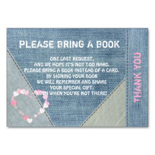 Bring a Book - Denim/Jeans Baby Shower Cards