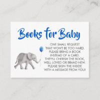 Bring a Book for Baby, Blue Elephant Baby Shower