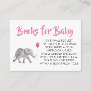 Bring a Book for Baby, Elephant Baby Shower Enclosure Card