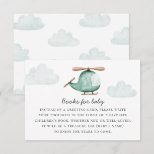 Bring a Book for Baby Shower Request   Helicopter Enclosure Card