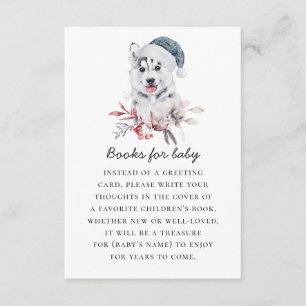 Bring a book for baby. Watercolor winter animal Enclosure Card