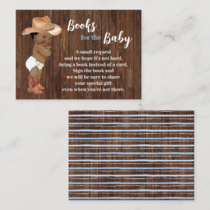 Bring a Book Little AA Cowboy Baby Shower Place Card