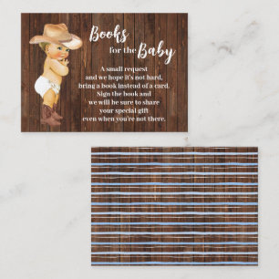 Bring a Book Little Cowboy Baby Shower Insert Card