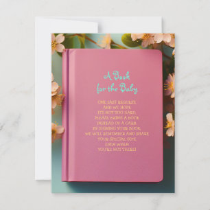 BRING A BOOK Pink Mint Green Aqua Baby Shower Card