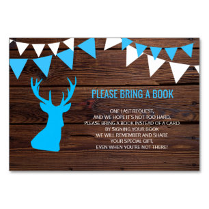 Bring a Book - Rustic Buck Deer Baby Shower Cards