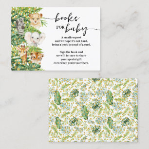 Bring a Book Safari Animals Baby Shower Card