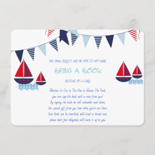 Bring a Book, Sailboats, Nautical, Custom Enclosure Card