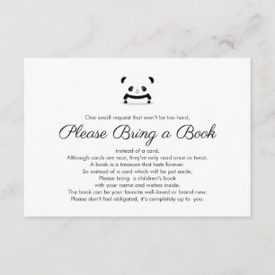 Bring a Book Stylish Cute Panda Bear Insert Card