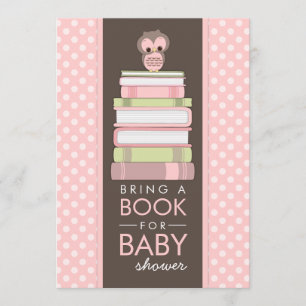 Bring A Book Sweet Girl Owl Baby Shower Invitation