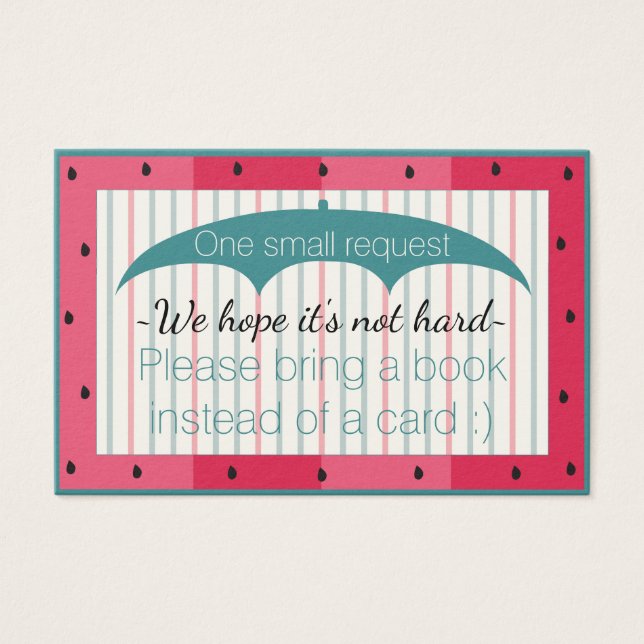 Bring-a-Book "Watermelon" Insert Card/Personalise (Front)