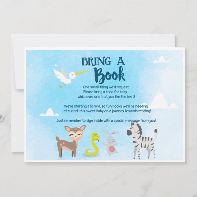 Bring a Book - Zoo- Noah's Ark Invitation (Front)