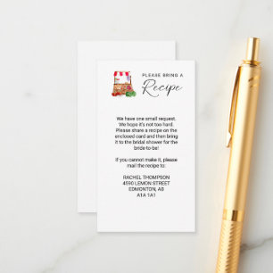 Bring a Recipe Off the Market Bridal Shower  Enclosure Card
