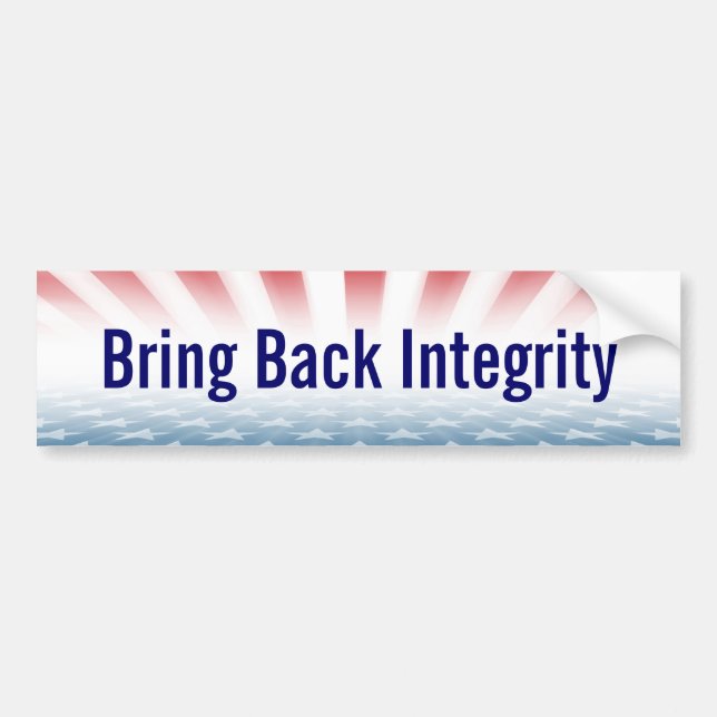 "Bring Back Integrity" Bumper Sticker (Front)