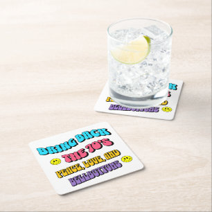 Bring Back the ’70s Square Paper Coaster