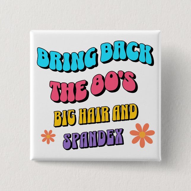 Bring Back the ’80s 15 Cm Square Badge (Front)