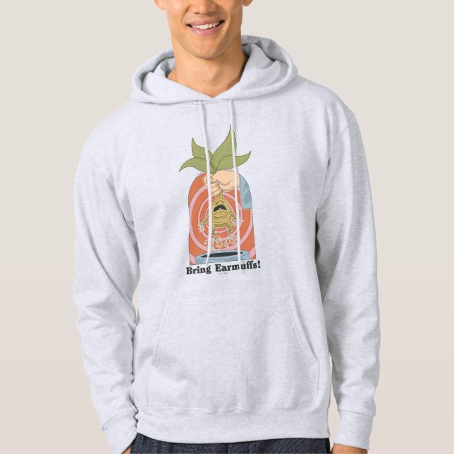 "Bring Earmuffs!" Screaming Mandrake Graphic Hoodie (Front)