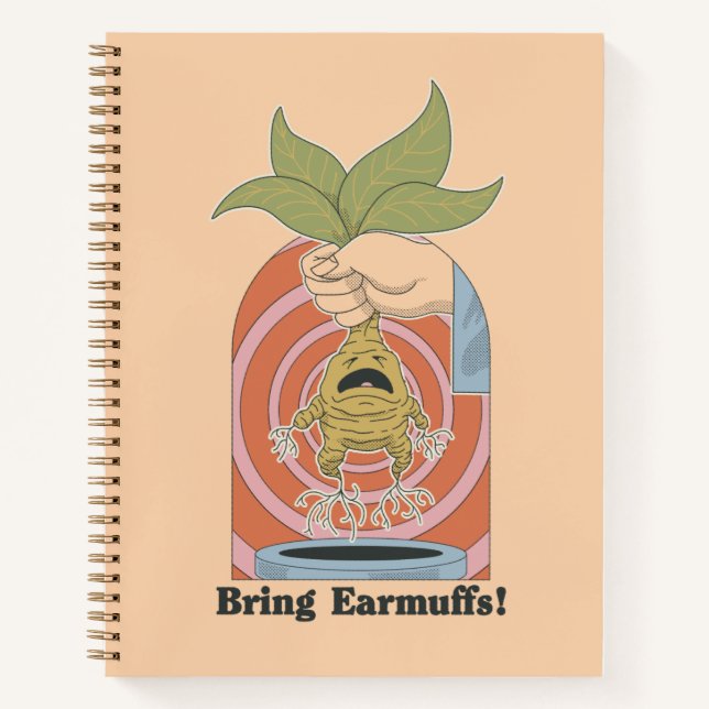 "Bring Earmuffs!" Screaming Mandrake Graphic Notebook (Front)