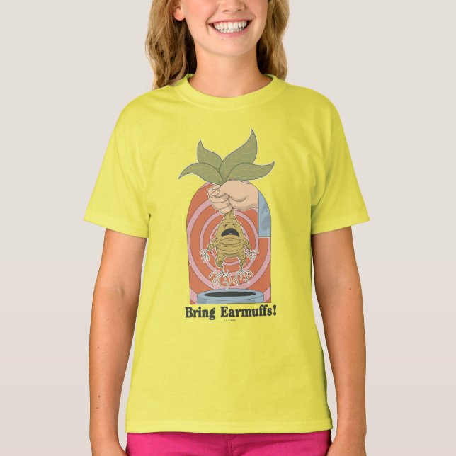 "Bring Earmuffs!" Screaming Mandrake Graphic T-Shirt (Front)