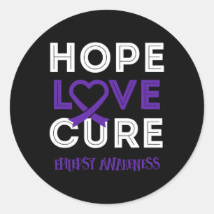 Bring Epilepsy Awareness To Bring Hope Love Cure Classic Round Sticker