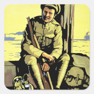 Bring him Home with the Victory Loan Square Sticker