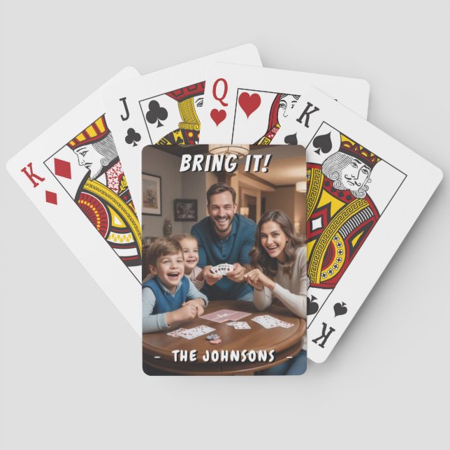 Bring It Funny Family Games Night Customised Photo Playing Cards (Back)