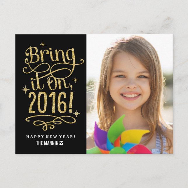 Bring It On 2016 New Year Photo Card Postcard (Front)
