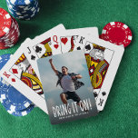 Bring It On Fun Family Photo Playing Cards<br><div class="desc">Modern,  fun personalised playing cards. Design features single photo,  typography script ''bring it on'' in trendy brushed lettering and a name or family name. Perfect as a gift or a keepsake.</div>